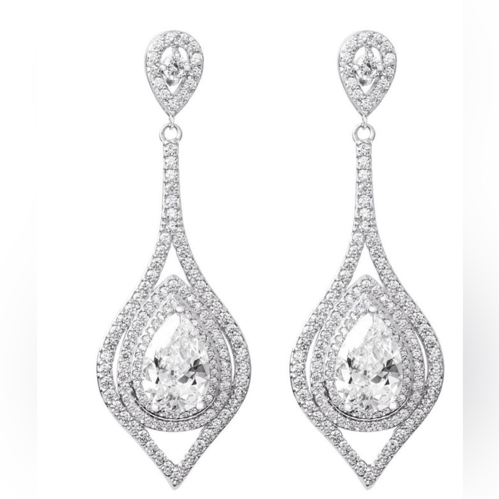 Believe by Brilliance Elegant Silver Drop Earrings